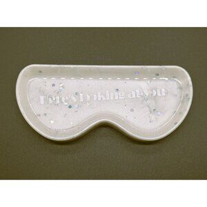 Glittery Resin Glasses Holder Tray With "Here's Looking At You" Text